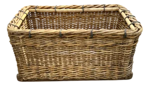 French Wicker Storage Basket, 1940s