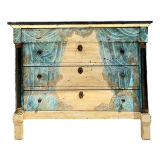 Vintage Hand-Painted Drapery Swag Motif Dresser For Sale