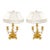 French Pair of Gilt Bronze Louis XVI-Style Three-Light Candelabra Table Lamps For Sale