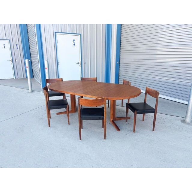 Frem Rojle 1960s Danish Modern Teak Dining Set of 7 For Sale - Image 4 of 18