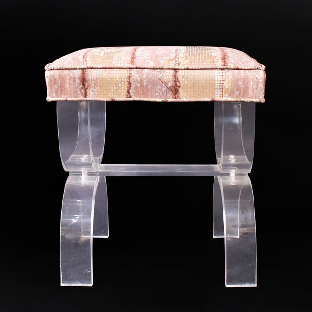 Lucite Bench in nice as found VINTAGE condition. There are minor scuffs, scrapes and wear to the clear lucite. (see photos)