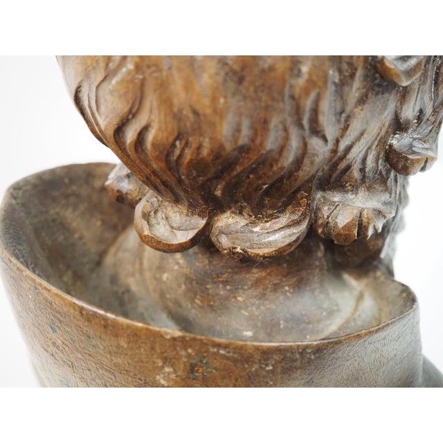 Antique Expressive Woodcarving, Bust Depicting a Monk or Male Saint, Ca. 1800 For Sale - Image 13 of 18