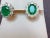 6 Ct Oval Shape Emerald & 3 Ct Diamond Post Back Earrings 14 Karat White Gold For Sale - Image 16 of 18