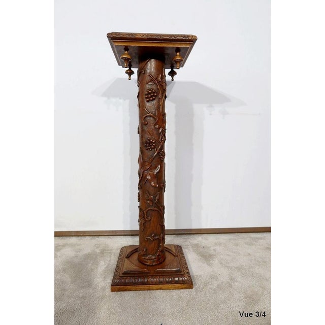 Art Nouveau Oak Column, 1920s For Sale - Image 14 of 18