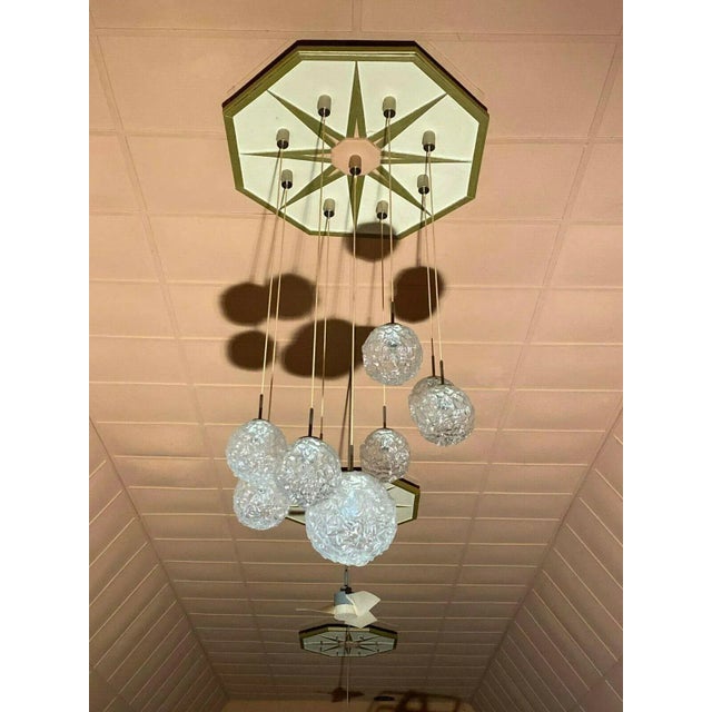 Large Mid-Century Cascading Pendant Lamp from Hillebrand, 1960s For Sale - Image 11 of 13