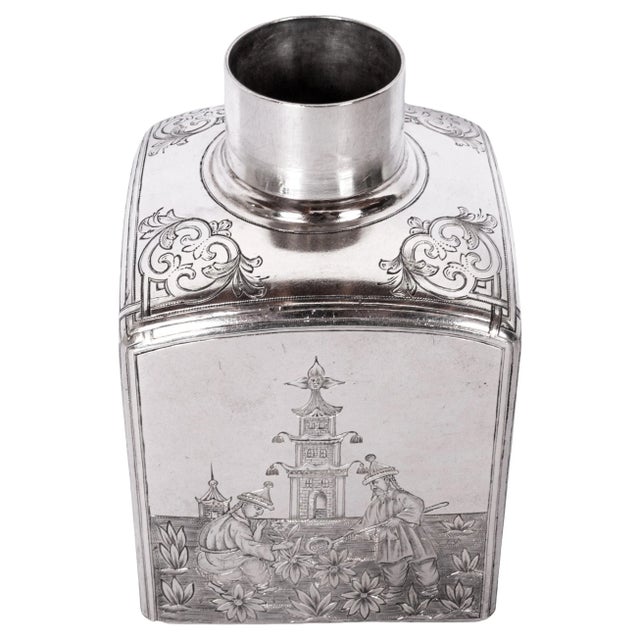 Antique Russian Imperial Silver Chinoiserie Tea Caddy Gustav Klingert Moscow For Sale - Image 12 of 12