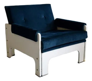 Mid-Century Modern Blue & White Lounge Chair from T Spectrum
