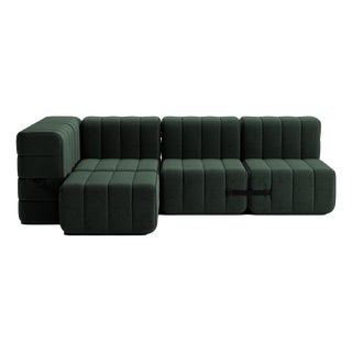 Curt Modular Set - Flexible Small Corner Sofa - Dama - 0061 (Dark Green) by Ambivalenz, Set of 9 For Sale