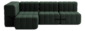 Curt Modular Set - Flexible Small Corner Sofa - Dama - 0061 (Dark Green) by Ambivalenz, Set of 9