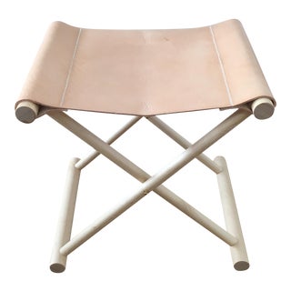 Director's Leather Folding Stool For Sale