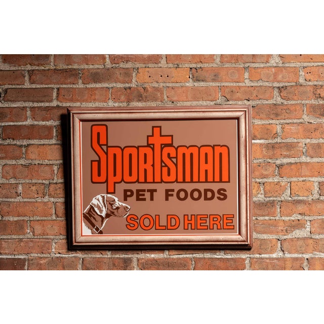 American Vintage "Sportsman" Pet Foods Framed Advertising Sign For Sale - Image 3 of 8