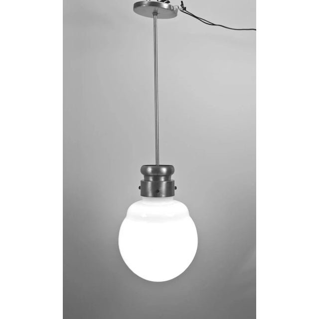 Metal Hanging Glass Globe on Spun Steel Stem For Sale - Image 7 of 8