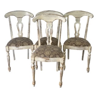 Rustic Italian Made Buying and Design Farmhouse Dining Chairs - Set of 4 For Sale