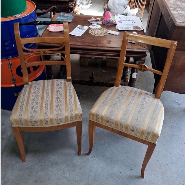 Biedermeier Chairs in Light Wood, 1800s, Set of 2 For Sale - Image 4 of 6