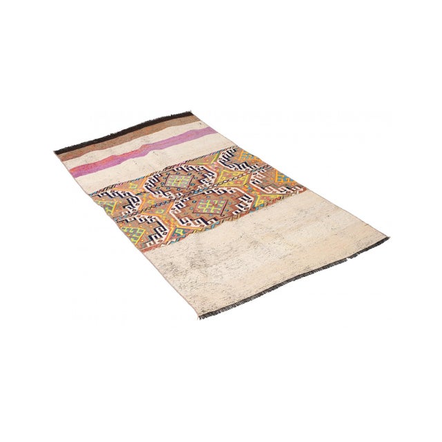 Handwoven vintage decorative kilim rug from Marash region of Turkey. Approximately 50-60 years old. In good condition....