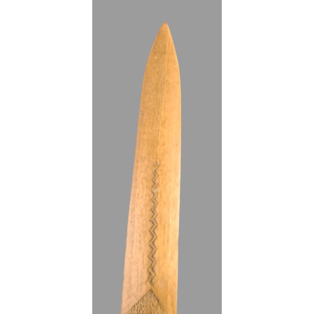 Early 20th Century Antique Hand Carved Wood German Folk Art Letter Opener For Sale - Image 5 of 8