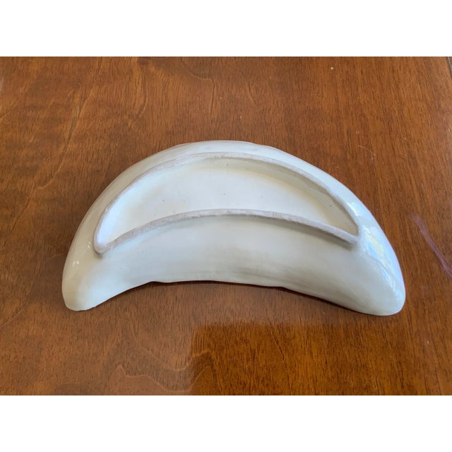 Antique Blue & White Floral Half Moon Dishes- a Pair For Sale In Chicago - Image 6 of 11