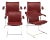 Set of Red Leather and Chrome Armchairs For Sale