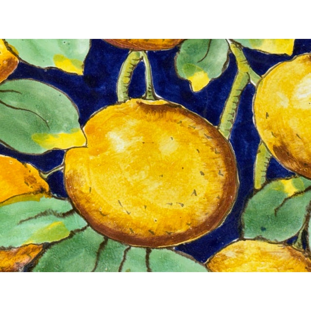 Yellow Corttura M Zellini Hand Painted Italian Ceramic Plate For Sale - Image 8 of 12