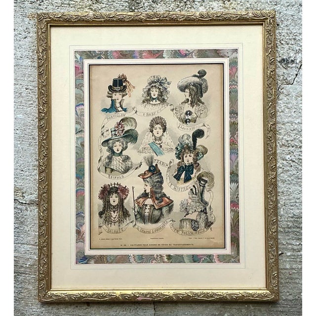 Vintage 18th Century French Coiffure Etching For Sale - Image 9 of 12