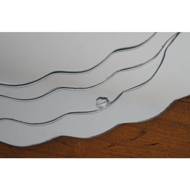 Set of 4 Vintage 1982 Scalloped Mirrored Oval Placemat Place Setting Table Trays For Sale - Image 6 of 9