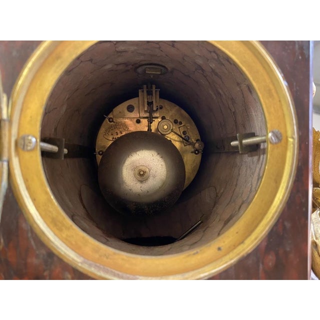 Antique French Marble Mantle Clock For Sale - Image 10 of 18