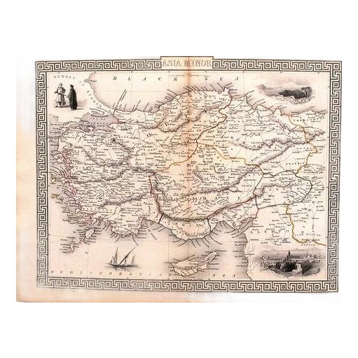 1851 Tallis Ornate Map of Turkey / Asia Minor For Sale