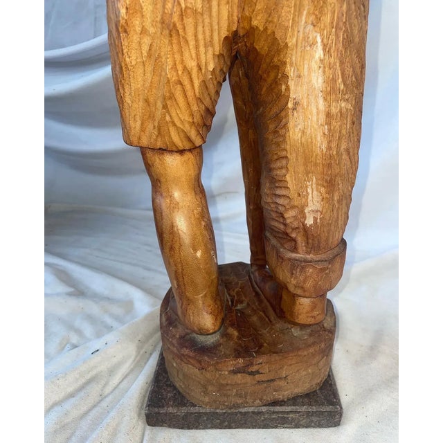 Vintage 1934 Tall Standing Wood Figure For Sale - Image 9 of 10