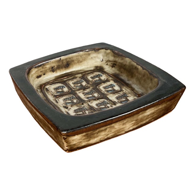 Mid-Century Modern Danish Brutalist Ceramic Bowl by Jorgen Mogensen for Royal Copenhagen, 1960s For Sale