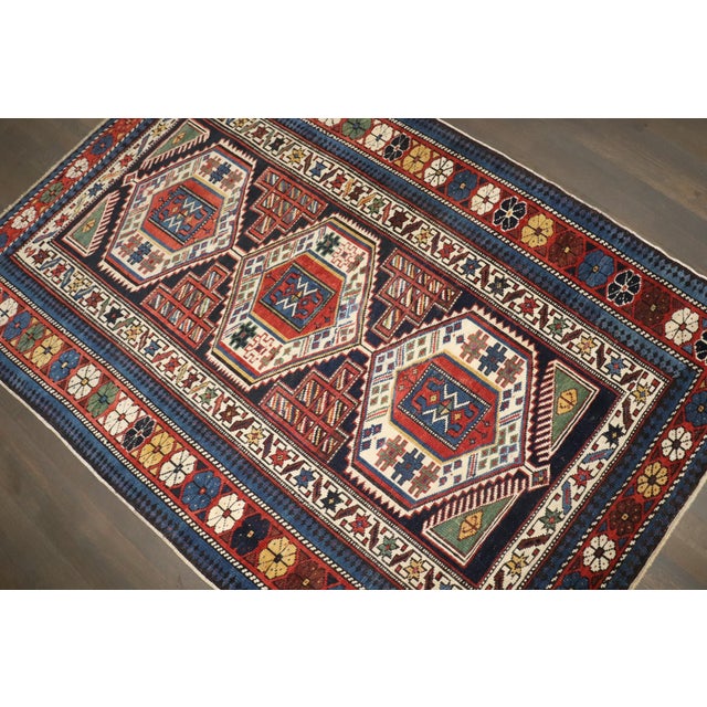 19th Century Antique Zabihi Collection Shirvan Rug - 3'9" x 5'5" For Sale - Image 4 of 7