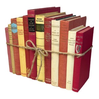Decorative Books - Vintage Carnation Book Bundle - 1 Foot of Pink and Cream Books For Sale