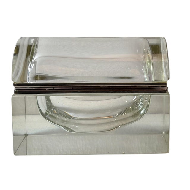 A striking mid-century Murano art glass box designed by Alessandro Mandruzzato, one of Italy's most celebrated glass...