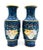 Metal Pair of Vintage Chinese Cloisonné Lotus Vases – Cobalt Blue & Gilded Accents – Chinoiserie / Hollywood Regency For Sale - Image 7 of 14