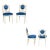 This excellent early 20th-century Gustavian style set of six dining chairs features new blue silk upholstery. The set...