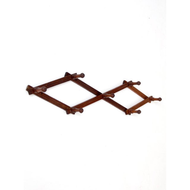 Vintage Wooden Accordion Wall Rack For Sale - Image 10 of 15
