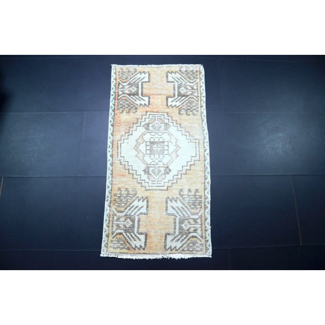 Vintage Turkish Orange Small Rug For Sale In Phoenix - Image 6 of 6