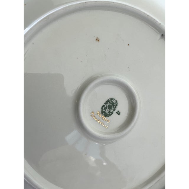 Vintage Hungarian Gilt Tipped Floral Ceramic Serving Plate For Sale - Image 4 of 11