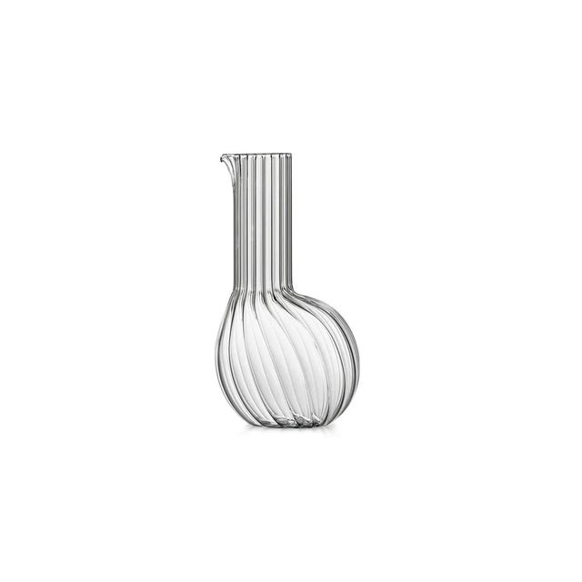 Dudù High Carafe in Transparent Fluted Blown Glass by Matteo Cibic for Paola C., 2018 For Sale - Image 6 of 6