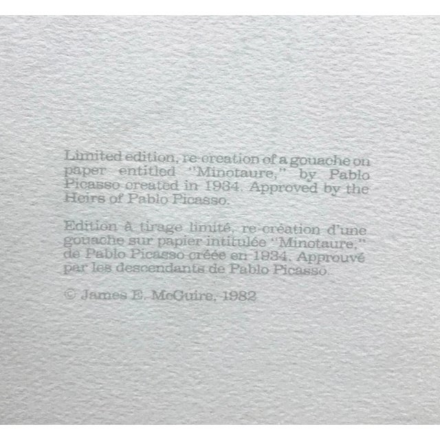 Cubism Minotaure Aveugle Conduit Par Une Petite Fille 1980s Pablo Picasso Estate Lithograph For Sale - Image 3 of 3