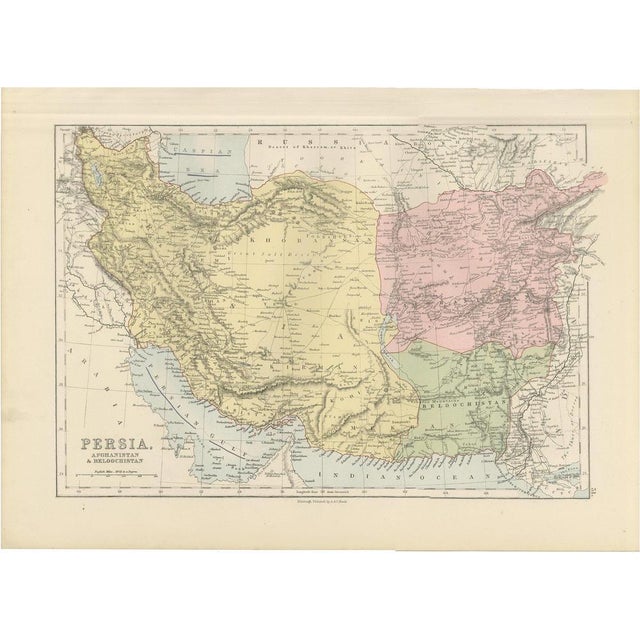 Antique Map of Afghanistan and Beloochistan Blacks Atlas, 1884 For Sale - Image 10 of 10