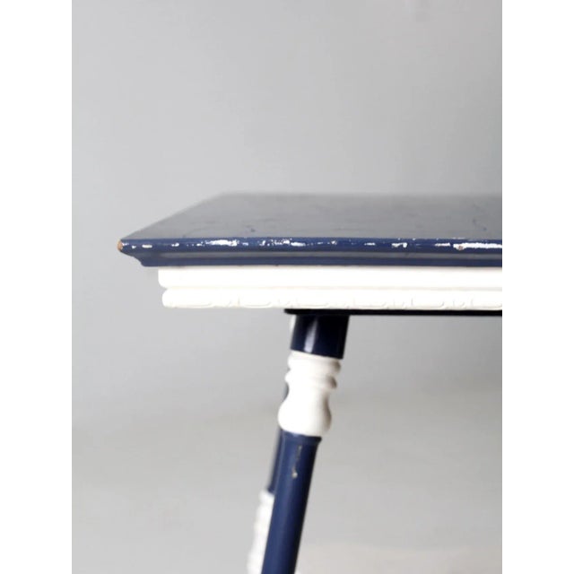 Blue Antique Turned Leg Side Table For Sale - Image 8 of 13