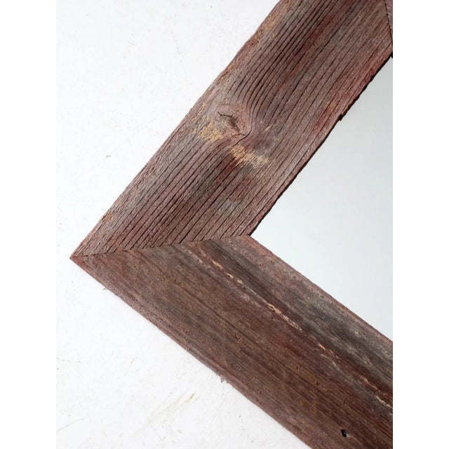 Vintage Barn Wood Wall Mirror For Sale - Image 6 of 8