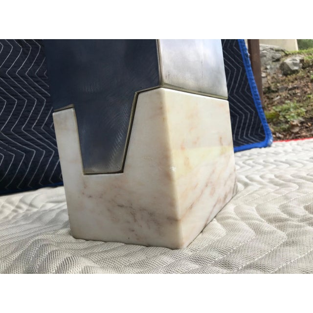 1970s 1970s Modern Sculpture in Steel and Marble by Virginio Ferarri For Sale - Image 5 of 7