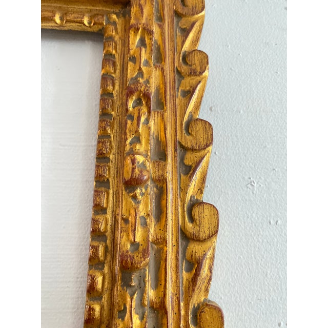 Rectangular Frame in Gold Leaf Gilded Wood, 1980s For Sale - Image 9 of 13