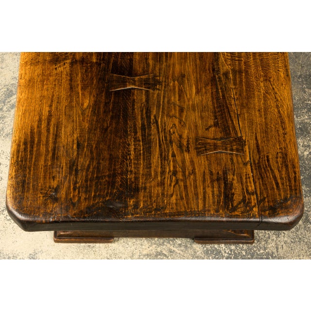18th Century French Provincial Oak Refectory Trestle Dining Table For Sale - Image 15 of 18
