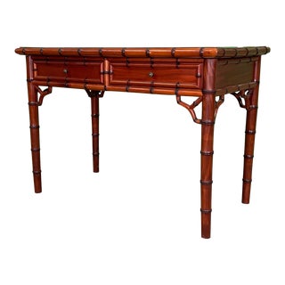 Faux Bamboo Writing Desk For Sale