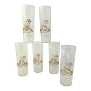 Mid-Century Libbey White Rock Fairy Iced Tea/High Ball Glasses, Set of 6