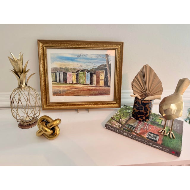 David A. Clark “Rainbow Row” Signed Limited Edition Print 374/600 in Antiqued Gold Frame For Sale - Image 11 of 12