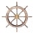 Vintage Wooden Ships Wheel With Brass Hub For Sale