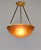 Muller frères Grandes Verreries de Croismare A beautiful 1925-1930 French art deco hanging fixture in solid brass holding...